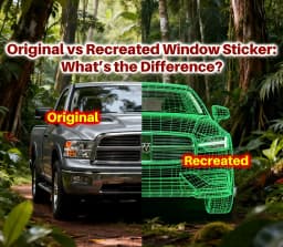 Original vs Recreated RAM Window Sticker What's the Difference?